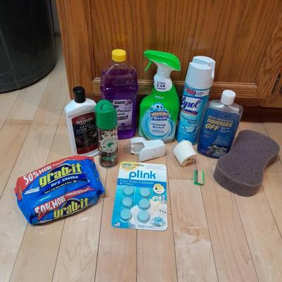 Cleaning supplies Bottles are all full to near full
