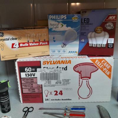 Home repair, Flashlights, small tools, lightbulbs and more