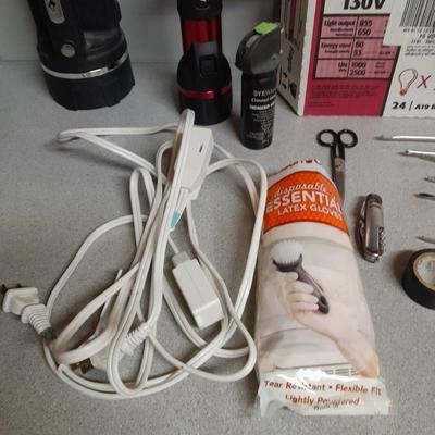 Home repair, Flashlights, small tools, lightbulbs and more