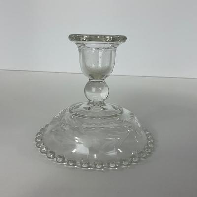 -172- GLASSWARE | Candlewick Imperial Glass Co. | Etched Candlesticks