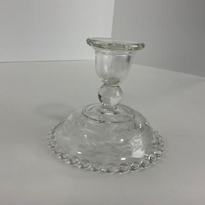 -172- GLASSWARE | Candlewick Imperial Glass Co. | Etched Candlesticks