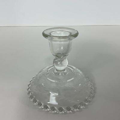 -172- GLASSWARE | Candlewick Imperial Glass Co. | Etched Candlesticks