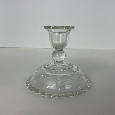 -172- GLASSWARE | Candlewick Imperial Glass Co. | Etched Candlesticks