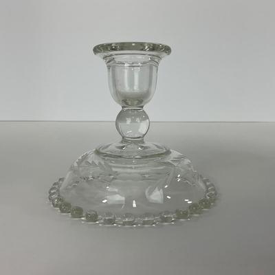 -172- GLASSWARE | Candlewick Imperial Glass Co. | Etched Candlesticks