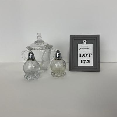 -173- GLASSWARE | Candlewick Imperial Glass Co. | Lidded Sugar & Shakers