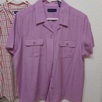 Women's L & XL tops short sleeve button up's All Karen Scott and Alfred Dunner