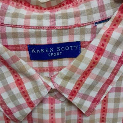 Women's L & XL tops short sleeve button up's All Karen Scott and Alfred Dunner