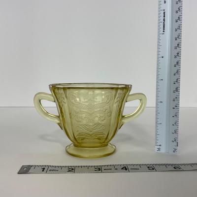 -175- GLASSWARE | Amber Madrid Federal Glass Co. | Sugar Dish