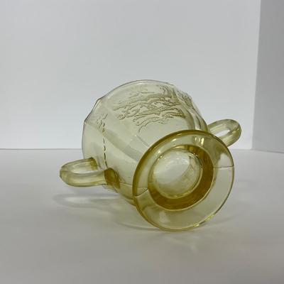 -175- GLASSWARE | Amber Madrid Federal Glass Co. | Sugar Dish