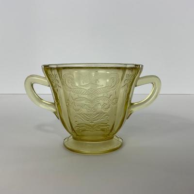 -175- GLASSWARE | Amber Madrid Federal Glass Co. | Sugar Dish