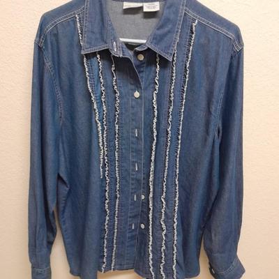 Women's tops long sleeve with jacket L & XL Eddie Bauer, Koret City Blues, Cabin Creek and more