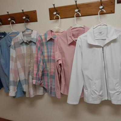 Women's tops long sleeve with jacket L & XL Eddie Bauer, Koret City Blues, Cabin Creek and more