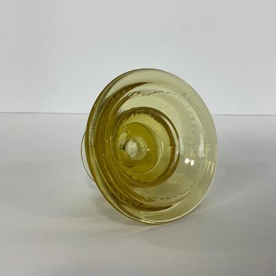 -176- GLASSWARE | Amber Madrid Federal Glass Co. | Candlestick