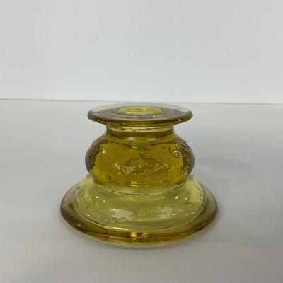 -176- GLASSWARE | Amber Madrid Federal Glass Co. | Candlestick