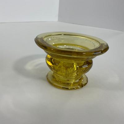 -176- GLASSWARE | Amber Madrid Federal Glass Co. | Candlestick