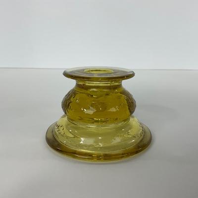 -176- GLASSWARE | Amber Madrid Federal Glass Co. | Candlestick