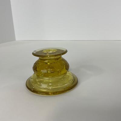 -176- GLASSWARE | Amber Madrid Federal Glass Co. | Candlestick
