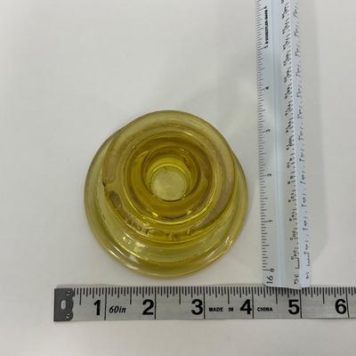 -176- GLASSWARE | Amber Madrid Federal Glass Co. | Candlestick