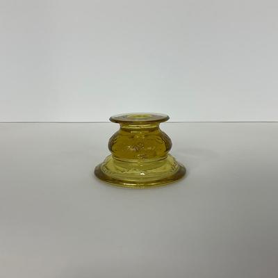 -176- GLASSWARE | Amber Madrid Federal Glass Co. | Candlestick