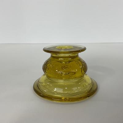 -176- GLASSWARE | Amber Madrid Federal Glass Co. | Candlestick