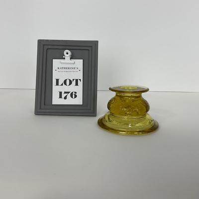 -176- GLASSWARE | Amber Madrid Federal Glass Co. | Candlestick