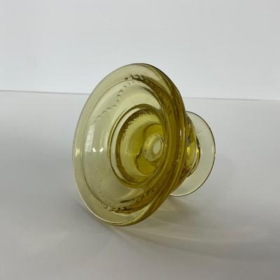 -176- GLASSWARE | Amber Madrid Federal Glass Co. | Candlestick