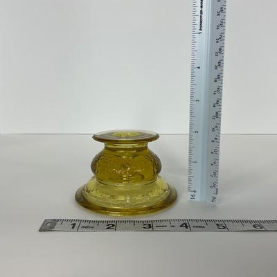 -176- GLASSWARE | Amber Madrid Federal Glass Co. | Candlestick