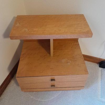 Mid Century Modern one drawer Nightstand with lamp