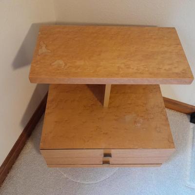 Mid Century Modern one drawer Nightstand with lamp