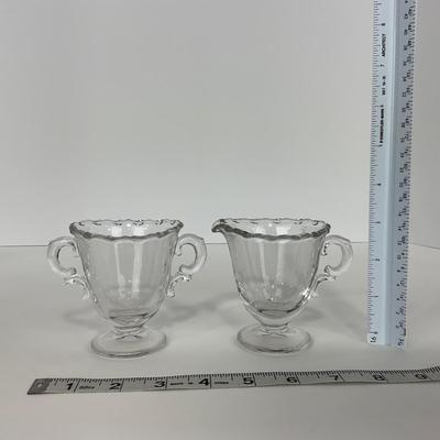 -181- GLASSWARE | Century Fostoria Glass Co. | Creamer, Sugar & Tray
