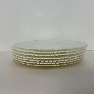 -184- DISHES | White Petalware MacBeth Evans Glass Co. | Large Plates