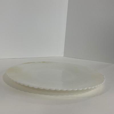 -184- DISHES | White Petalware MacBeth Evans Glass Co. | Large Plates