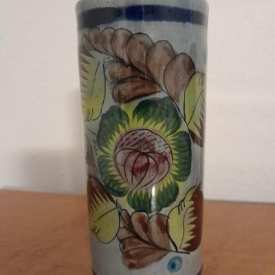 Two Mexico signed pottery vases.