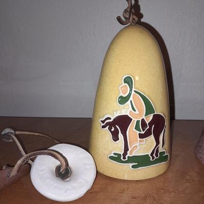 Two Vintage pottery windchimes Southwest style