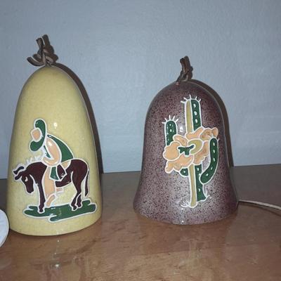 Two Vintage pottery windchimes Southwest style