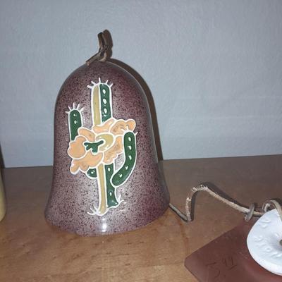 Two Vintage pottery windchimes Southwest style