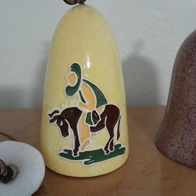 Two Vintage pottery windchimes Southwest style