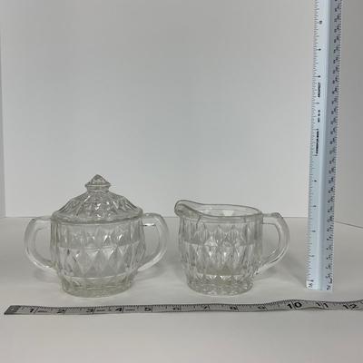 -186- GLASSWARE | Windsor Diamond Jeanette Glass Co. | Creamer & Sugar