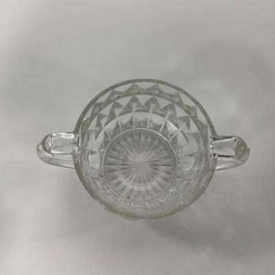 -186- GLASSWARE | Windsor Diamond Jeanette Glass Co. | Creamer & Sugar