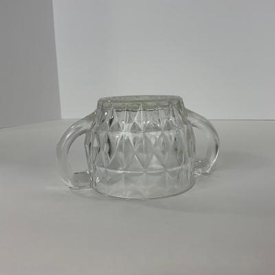 -186- GLASSWARE | Windsor Diamond Jeanette Glass Co. | Creamer & Sugar