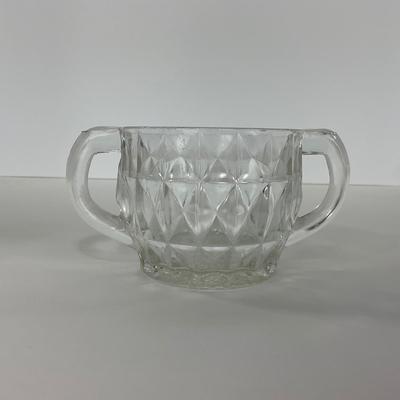 -186- GLASSWARE | Windsor Diamond Jeanette Glass Co. | Creamer & Sugar