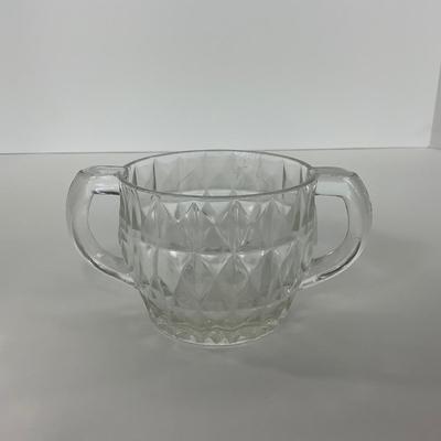 -186- GLASSWARE | Windsor Diamond Jeanette Glass Co. | Creamer & Sugar