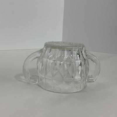 -186- GLASSWARE | Windsor Diamond Jeanette Glass Co. | Creamer & Sugar