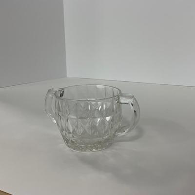 -186- GLASSWARE | Windsor Diamond Jeanette Glass Co. | Creamer & Sugar