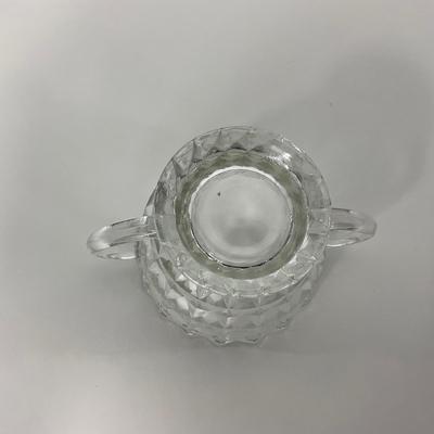 -187- GLASSWARE | Windsor Diamond Jeanette Glass Co. | Creamer, Sugar, & Butter Dish
