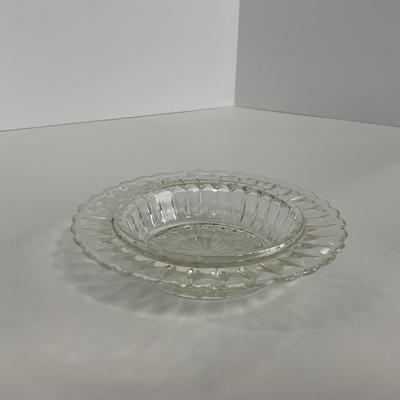 -187- GLASSWARE | Windsor Diamond Jeanette Glass Co. | Creamer, Sugar, & Butter Dish