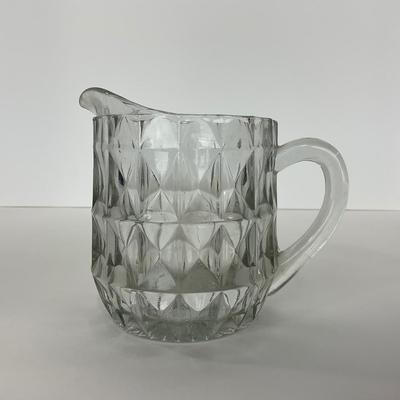 -187- GLASSWARE | Windsor Diamond Jeanette Glass Co. | Creamer, Sugar, & Butter Dish