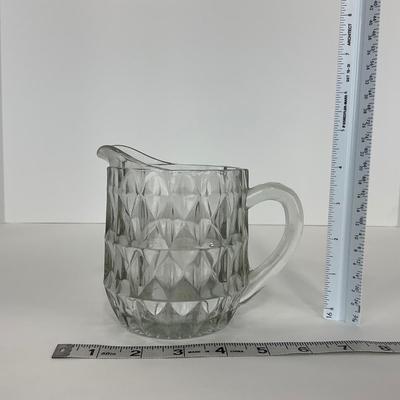 -187- GLASSWARE | Windsor Diamond Jeanette Glass Co. | Creamer, Sugar, & Butter Dish