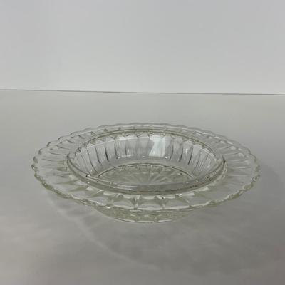 -187- GLASSWARE | Windsor Diamond Jeanette Glass Co. | Creamer, Sugar, & Butter Dish