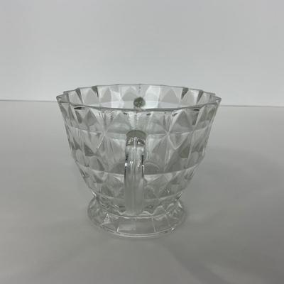 -187- GLASSWARE | Windsor Diamond Jeanette Glass Co. | Creamer, Sugar, & Butter Dish